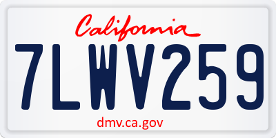 CA license plate 7LWV259