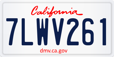 CA license plate 7LWV261