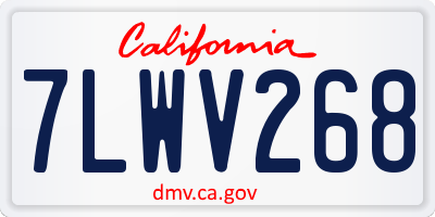 CA license plate 7LWV268