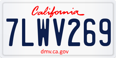 CA license plate 7LWV269