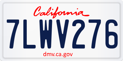 CA license plate 7LWV276