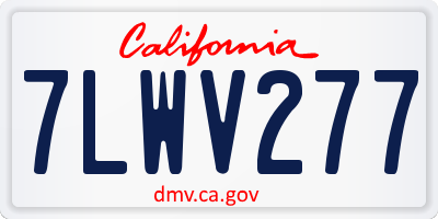 CA license plate 7LWV277