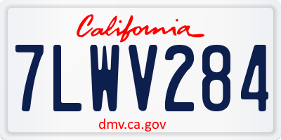 CA license plate 7LWV284