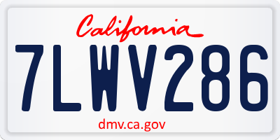 CA license plate 7LWV286