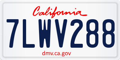 CA license plate 7LWV288