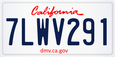 CA license plate 7LWV291
