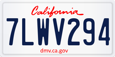 CA license plate 7LWV294