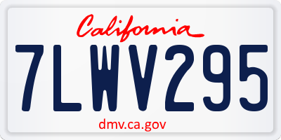 CA license plate 7LWV295