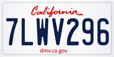 CA license plate 7LWV296