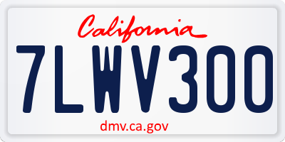 CA license plate 7LWV300