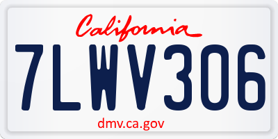 CA license plate 7LWV306