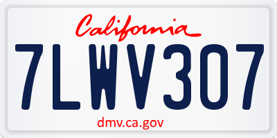 CA license plate 7LWV307
