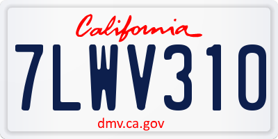 CA license plate 7LWV310
