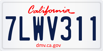 CA license plate 7LWV311