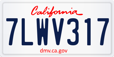 CA license plate 7LWV317