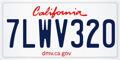 CA license plate 7LWV320