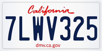 CA license plate 7LWV325