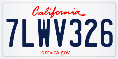 CA license plate 7LWV326