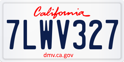 CA license plate 7LWV327