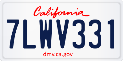 CA license plate 7LWV331