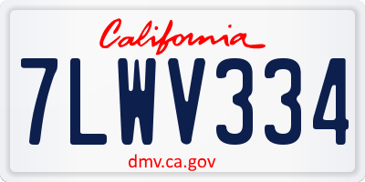 CA license plate 7LWV334
