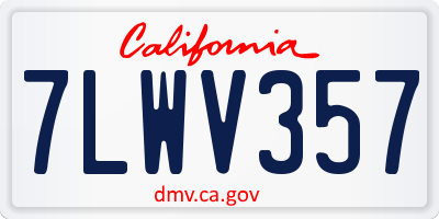 CA license plate 7LWV357