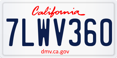 CA license plate 7LWV360