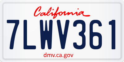 CA license plate 7LWV361