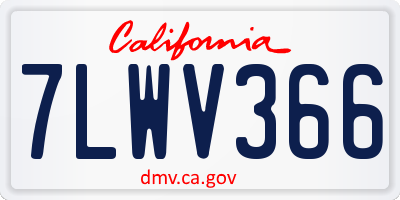 CA license plate 7LWV366