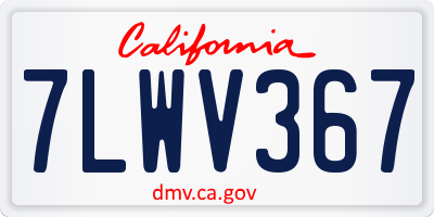 CA license plate 7LWV367