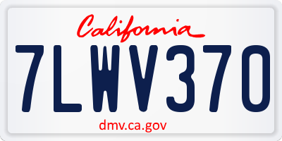 CA license plate 7LWV370