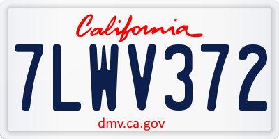 CA license plate 7LWV372