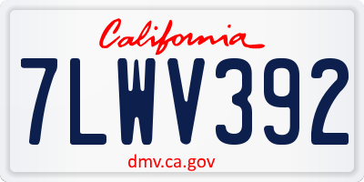 CA license plate 7LWV392
