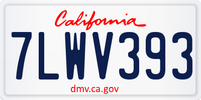CA license plate 7LWV393