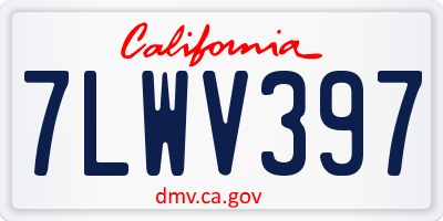 CA license plate 7LWV397
