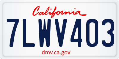 CA license plate 7LWV403