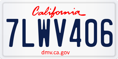 CA license plate 7LWV406