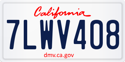 CA license plate 7LWV408