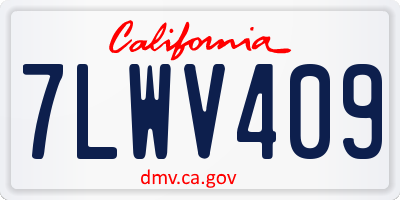 CA license plate 7LWV409