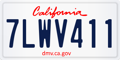 CA license plate 7LWV411