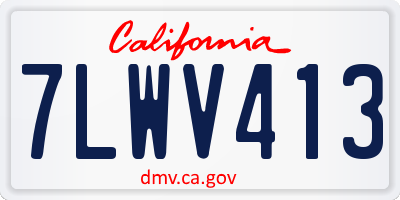 CA license plate 7LWV413