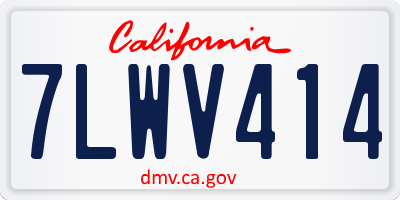 CA license plate 7LWV414