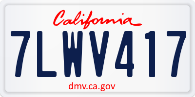 CA license plate 7LWV417