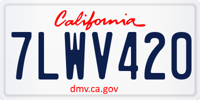 CA license plate 7LWV420
