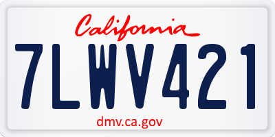 CA license plate 7LWV421
