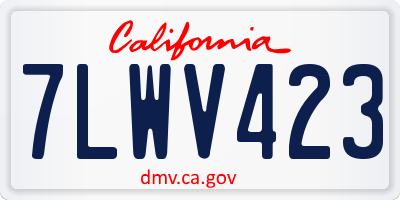 CA license plate 7LWV423