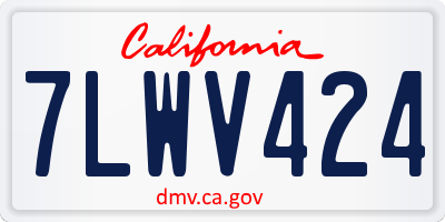CA license plate 7LWV424