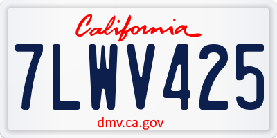 CA license plate 7LWV425