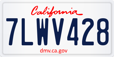 CA license plate 7LWV428