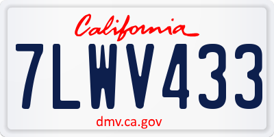 CA license plate 7LWV433